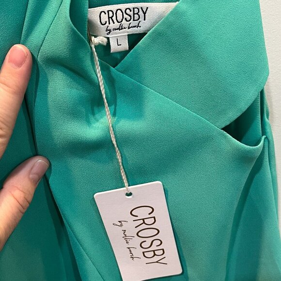 Crosby by Mollie Burch Collins Green Shift Cutout Dress Size Large - Picture 4 of 4